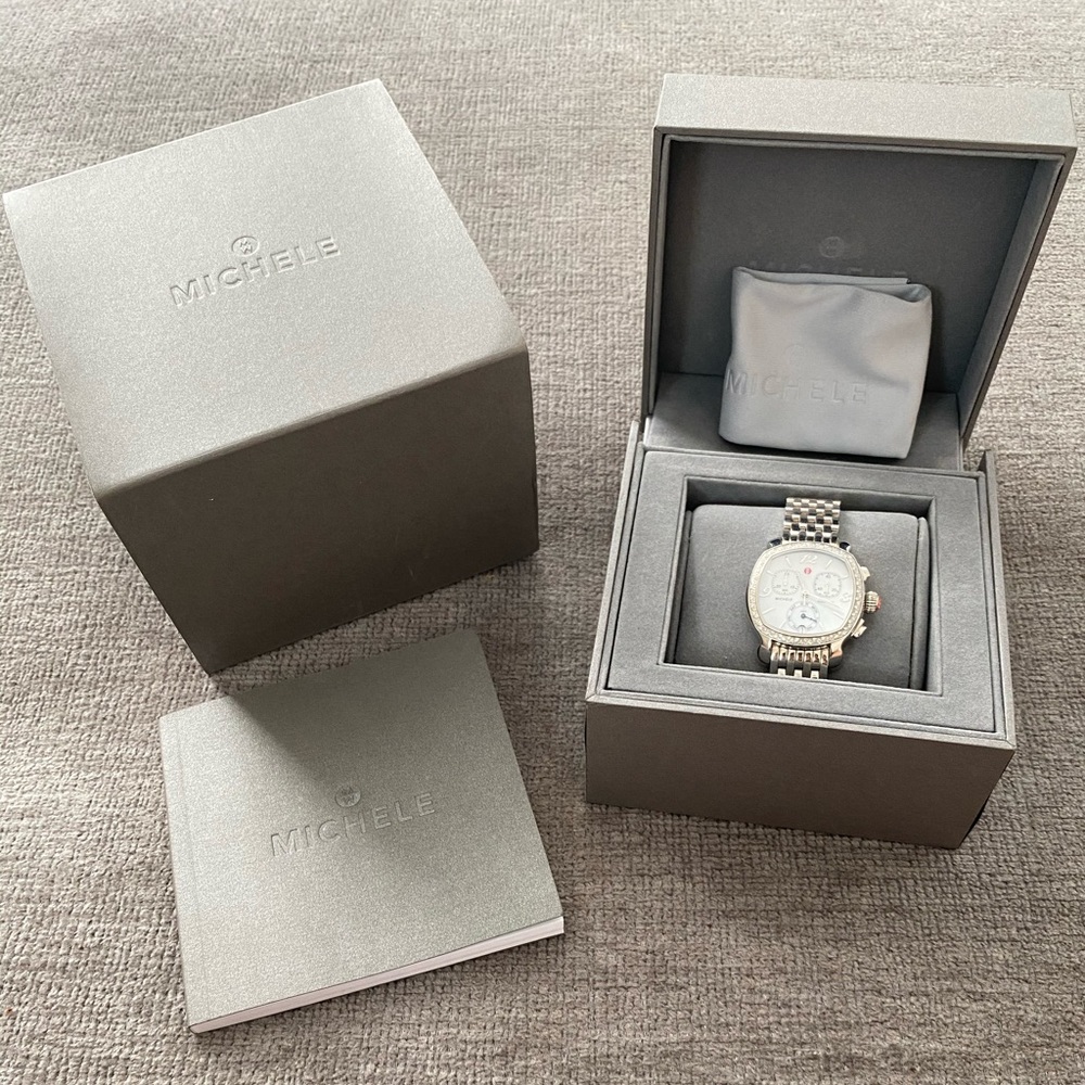 Authentic Michele Lilou stainless steel watch